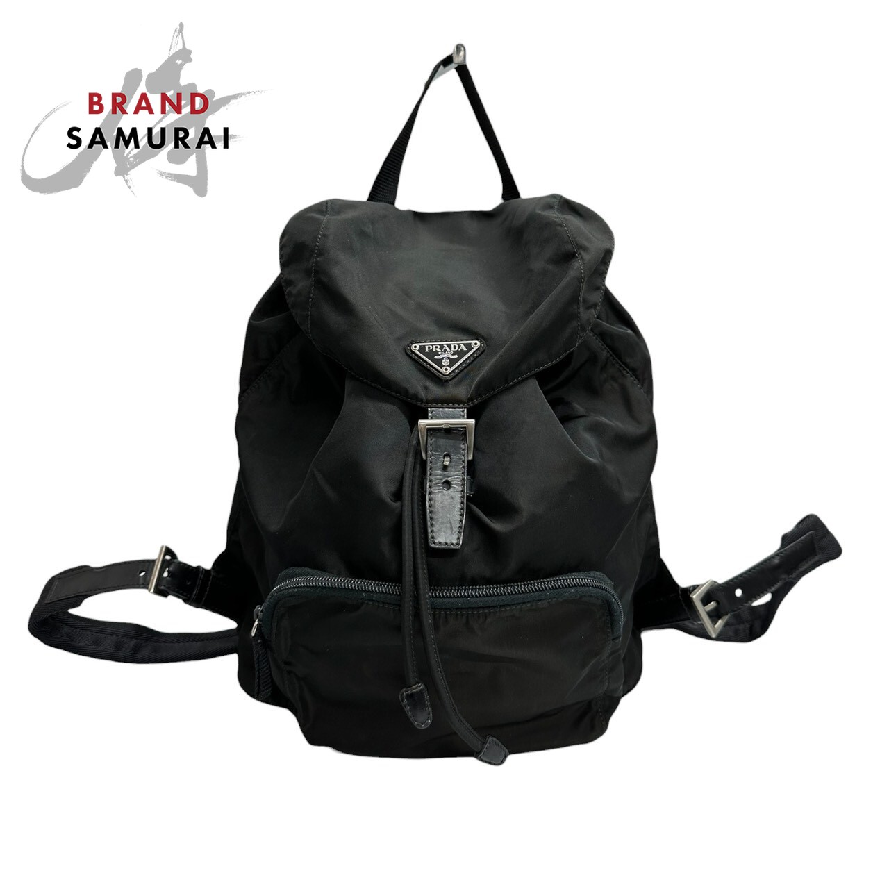 美品 PRADA プラダ 三角ロゴ ブラック シルバー金具 ナイロン B4650 リュック・デイパック レディース S1-00124 【中古】｜BRAND SAMURAI