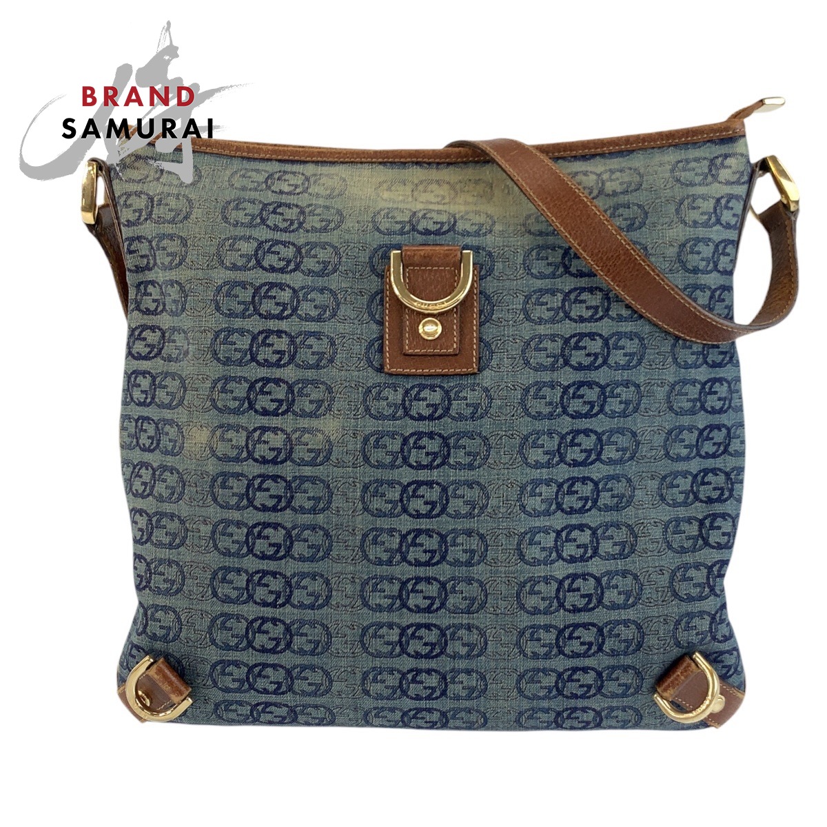 GUCCI グッチ インターロッキング アビー ブルー ブラウン ゴールド金具 キャンバス 131326 ショルダーバッグ メッセンジャーバッグ レディース 603269 【中古】｜BRAND SAMURAI