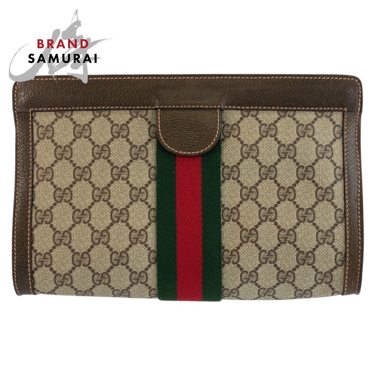 美品 GUCCI グッチ ヴィンテージ シェリーライン ベージュ ブラウン GGスプリームキャンバス 67 014 2125 クラッチバッグ セカンドバッグ 男女兼用 603273 【中古】｜BRAND SAMURAI