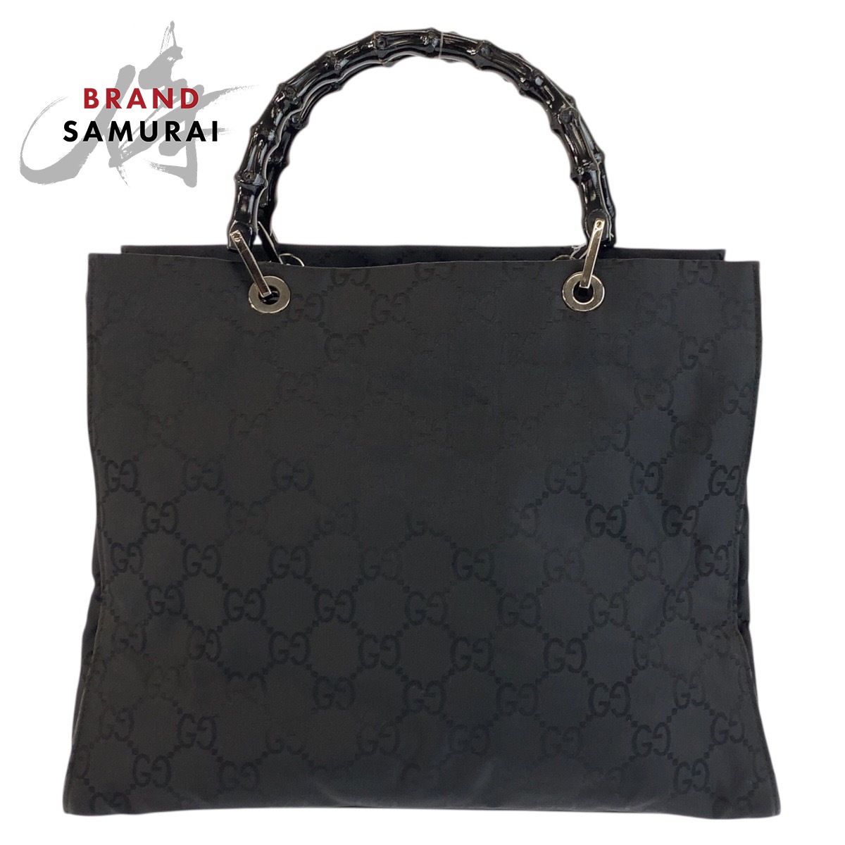 美品 GUCCI グッチ バンブー GG柄 ブラック 黒 ナイロン 002 1010 ハンドバッグ トートバッグ レディース 603331 【中古】|BRAND SAMURAI