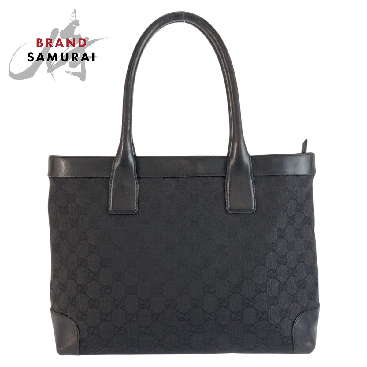 美品 GUCCI グッチ ブラック 黒 GGキャンバス /レザー 33890 ハンドバッグ レディース 603344 【中古】|BRAND SAMURAI