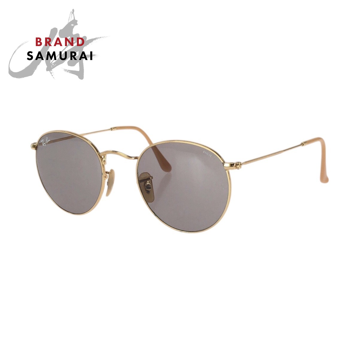 美品 Ray-Ban レイバン Round Metal ゴールド グレー プラスチック /合金 RB3447 9064V8 サングラス 男女兼用 レディース 603451 【中古】｜BRAND SAMURAI