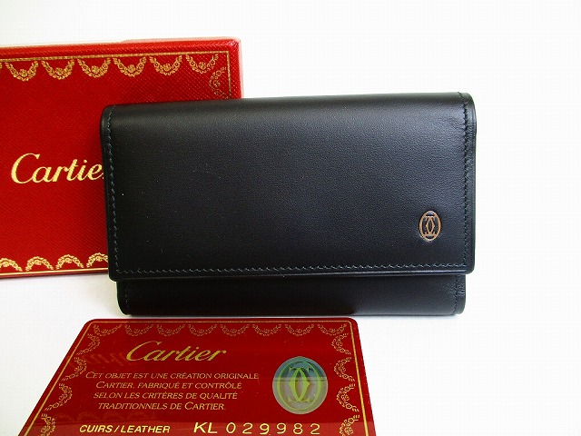 【新古品】 カルティエ Cartier パシャ ドゥ カルティエ カーフスキン 6連キーケース キーリング メンズ レディース 黒 【中古】|東京のブランドショップ