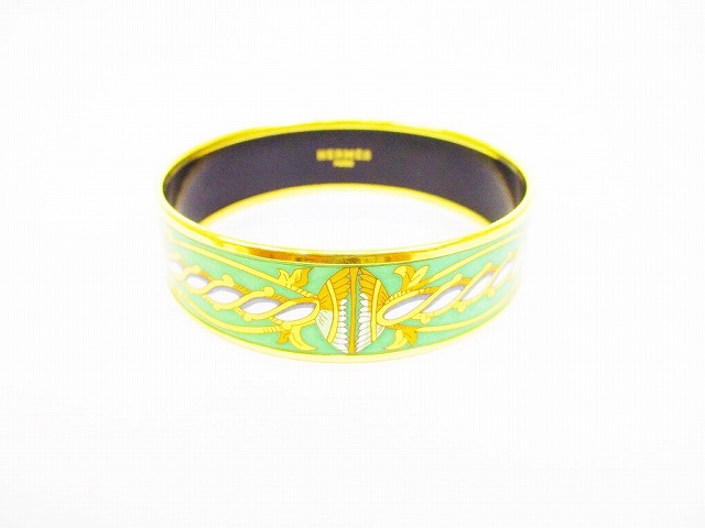 美品 HERMES エマイユPM バングル 七宝焼 ゴールド×ブルー 楽天市場】【ジュエリー】HERMES エルメス エマイユ PM バングル