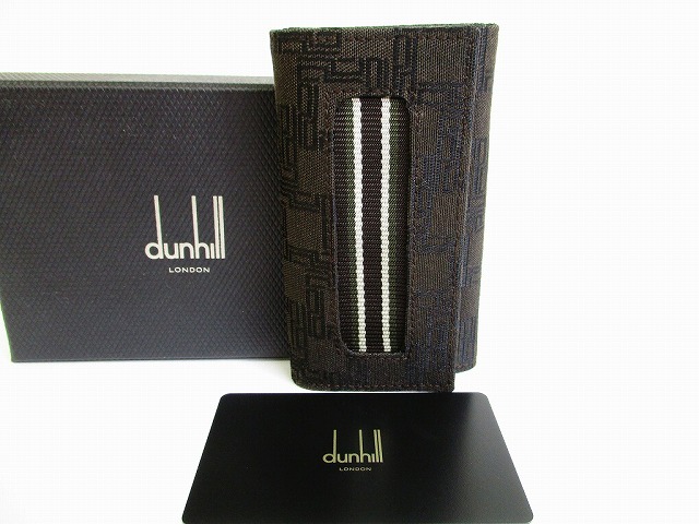 【展示保管品】 ダンヒル DUNHILL ディーエイト キャンバス 6連 キーケース キーリング メンズ 茶 【中古】