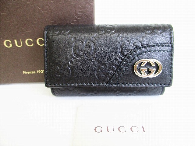 楽天市場】グッチ GUCCI キーケース レザー ブラック ユニ