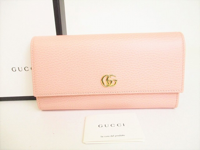 別倉庫からの配送 グッチ GUCCI GG マーモント レザー 2つ折り 長財布