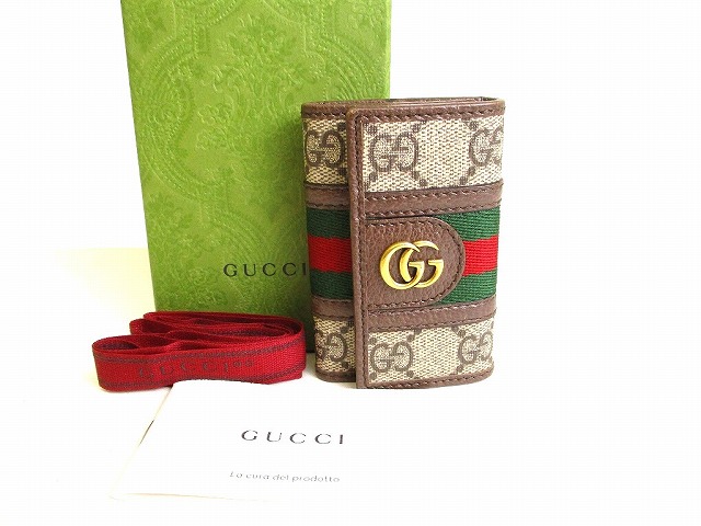 超人気 専門店 グッチ Gucci オフィディア Gg キャンバス シェリー 6連 キーケース キーリング メンズ レディース Fucoa Cl