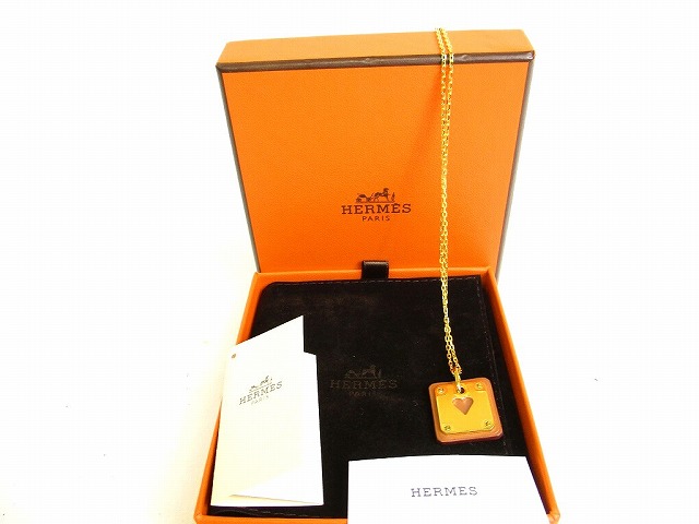 【未使用保管品】 エルメス HERMES アス・ドゥ・クール PM ヴォースイフト ゴールドプレーテッド ペンダント ネックレス 【中古】