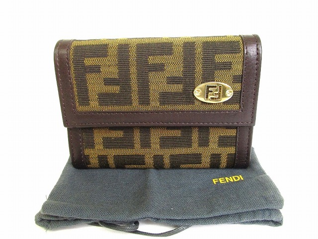 お得セット フェンディ FENDI ズッカ 3つ折り 財布 コンパクト財布