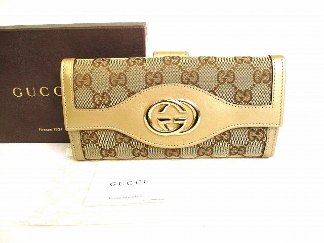 グッチGUCCIレオパード豹柄ペイントチェーンウォレット 小物 長財布