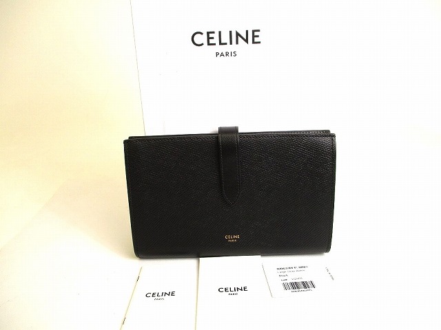 CELINE二つ折り財布　薄型コンパクト　トリオンフ型押し CELINE】コンパクトウォレット トリオンフ 折りたたみ財布