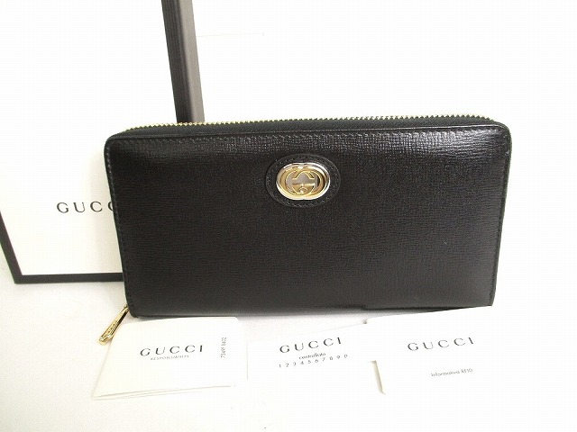 未使用GUCCIレザーラウンドジップ長財布　インターロッキング　黒　ピンク箱付き 楽天市場】【新品未使用品】【財布】GUCCI グッチ インター