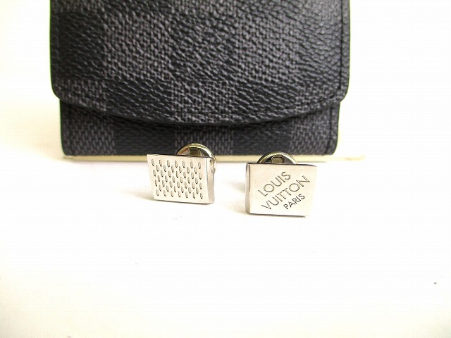 【未当て嵌める蔵置き品】 ルイヴィトン LOUIS VUITTON ブトン ドゥ マンシェット ダミエ 折り返し メンズ 【中古】