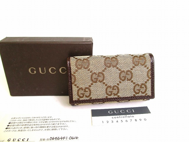 【未使用保管品】 グッチ GUCCI GGキャンバス 6連 キーケース キーリング メンズ レディース 茶 【中古】|東京のブランドショップ