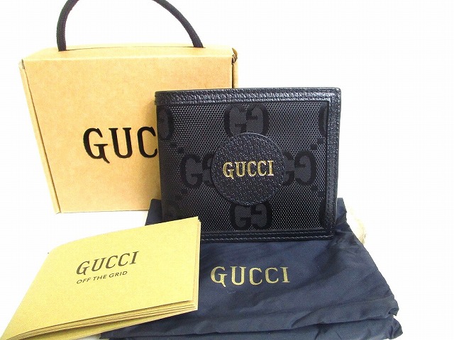 【未当て嵌める納める品】 グッチ GUCCI オフ ザ グリッド Off The Grid 2つ折り 紙入れ コインウォレット メンズ レディース 黒 【中古】