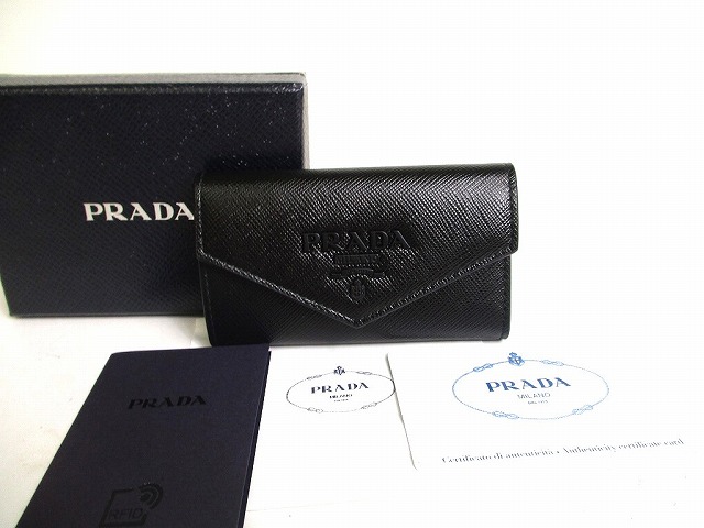 ⭐PRADA ☆6連 キーケース 楽天市場】PRADA プラダ レザー6連キーケース型押し