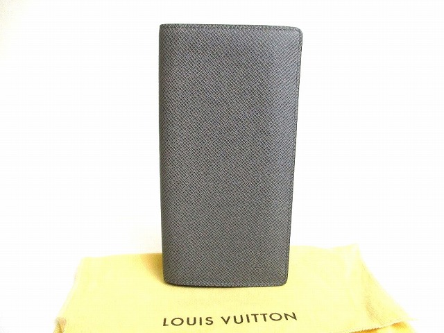 【滅多に無い】 【未当て嵌める倉入れ品】 ルイヴィトン LOUIS VUITTON 五分五分ガ ポルトフォイユ ロン 2つ折り 金入れ 長札入れ メンズ グラシエ（薄墨色） 【中古】 メンズ財布-財布・ケース-バッグ・小物・ブランド雑貨