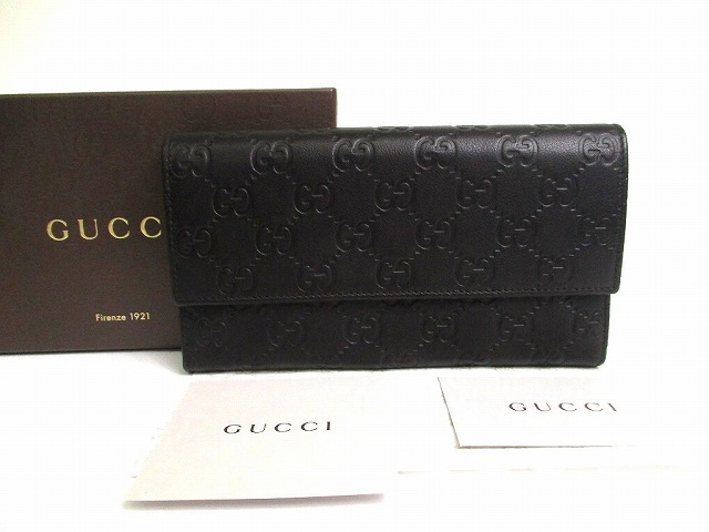 楽天市場】【美品】 グッチ GUCCI GG シマ レザー 3つ折り 長財布