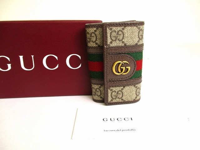 【未使用保管品】 グッチ GUCCI オフィディア GG キャンバス シェリー 6連 キーケース キーリング メンズ レディース 【中古】