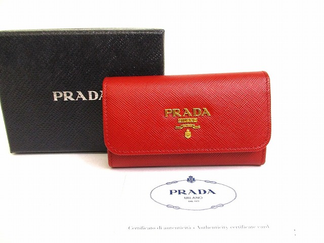 楽天市場】【未使用品】PRADA プラダ 6連キーケース VITELLO MOVE TR