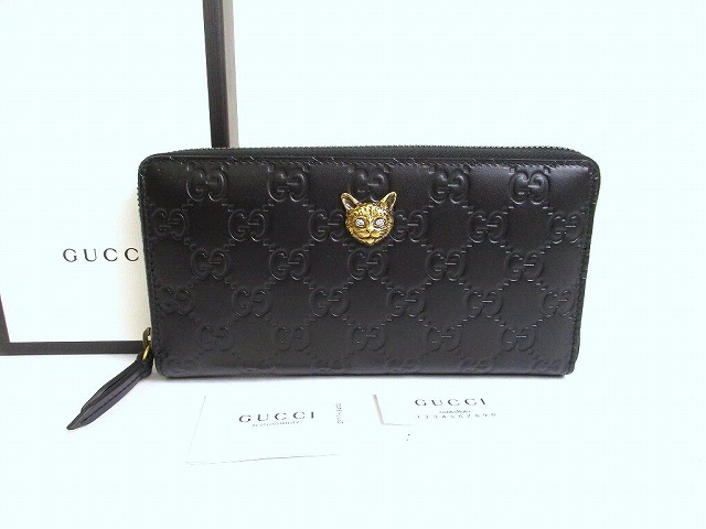 楽天市場】【未使用保管品】 グッチ GUCCI シマ レザー キャットグッチ