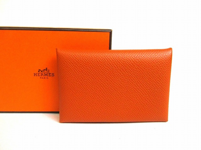 【未当てはめる倉入れ品】 エルメス HERMES ヴォーエプソン カルヴィ 歌留多入れもの 名刺入れ 通行手形入れもの ID入れもの メンズ レディース テールバテュー 【中古】