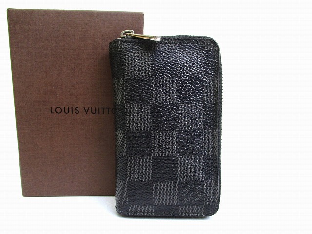 【美品】 ルイヴィトン LOUIS VUITTON ダミエ グラフィット ジッピーコインパース 小銭入れ カードケース メンズ 【中古】