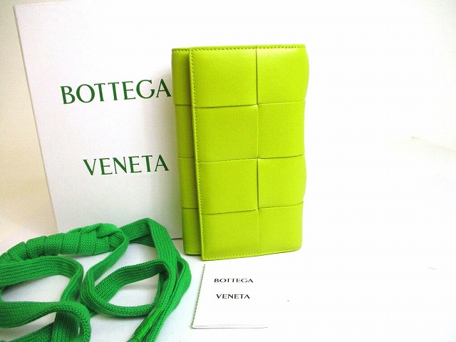 【未当て嵌める納める品】 ボッテガヴェネタ BOTTEGA VENETA イントレチャート テープ カーフレザー ロングウォレット 紙入れ 長紙入れ メンズ 菩提樹黄色 【中古】