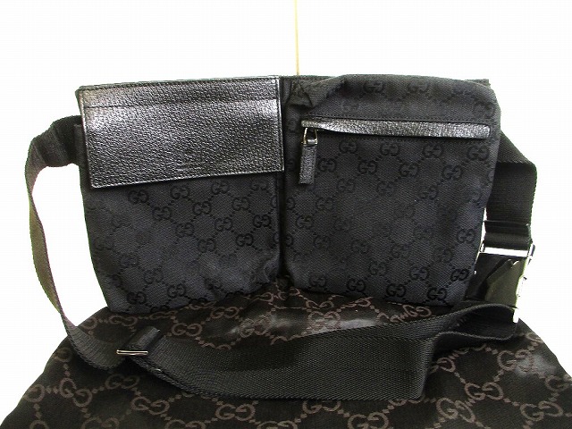 【新品負けず劣らず】 グッチ GUCCI GG帆布 酉の方角御徒面子 上半身御徒面子 三尺帯御徒面子 酉の方角合財袋 メンズ レディース 黒 【中古】