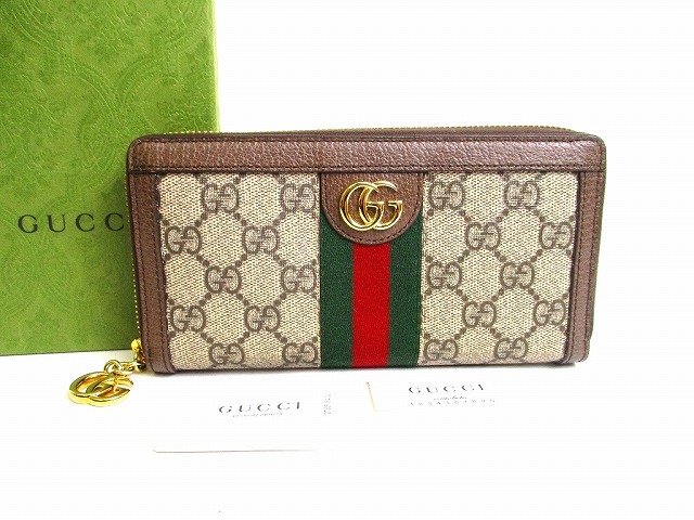 【未使用保管品】 グッチ GUCCI GG スプリーム キャンバス オフィディア シェリーライン ラウンドファスナ&mdash; 長財布 メンズ レディース 【中古】｜東京のブランドショップ