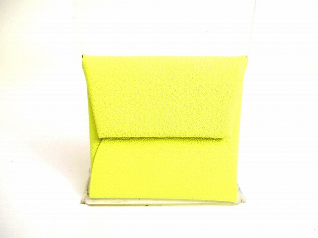 【新品同様】 エルメス HERMES バスティア シェブルミゾル 小銭入れ コインケース コインパース メンズ レディース リモンチェッロ 【中古】