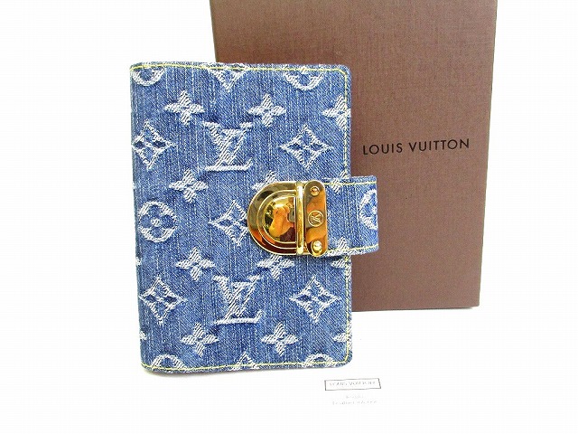 【希少】 【未使用保管品】 ルイヴィトン LOUIS VUITTON モノグラム デニム アジェンダ PM 手帳カバー システム手帳 メンズ レディース 青 【中古】｜東京のブランドショップ
