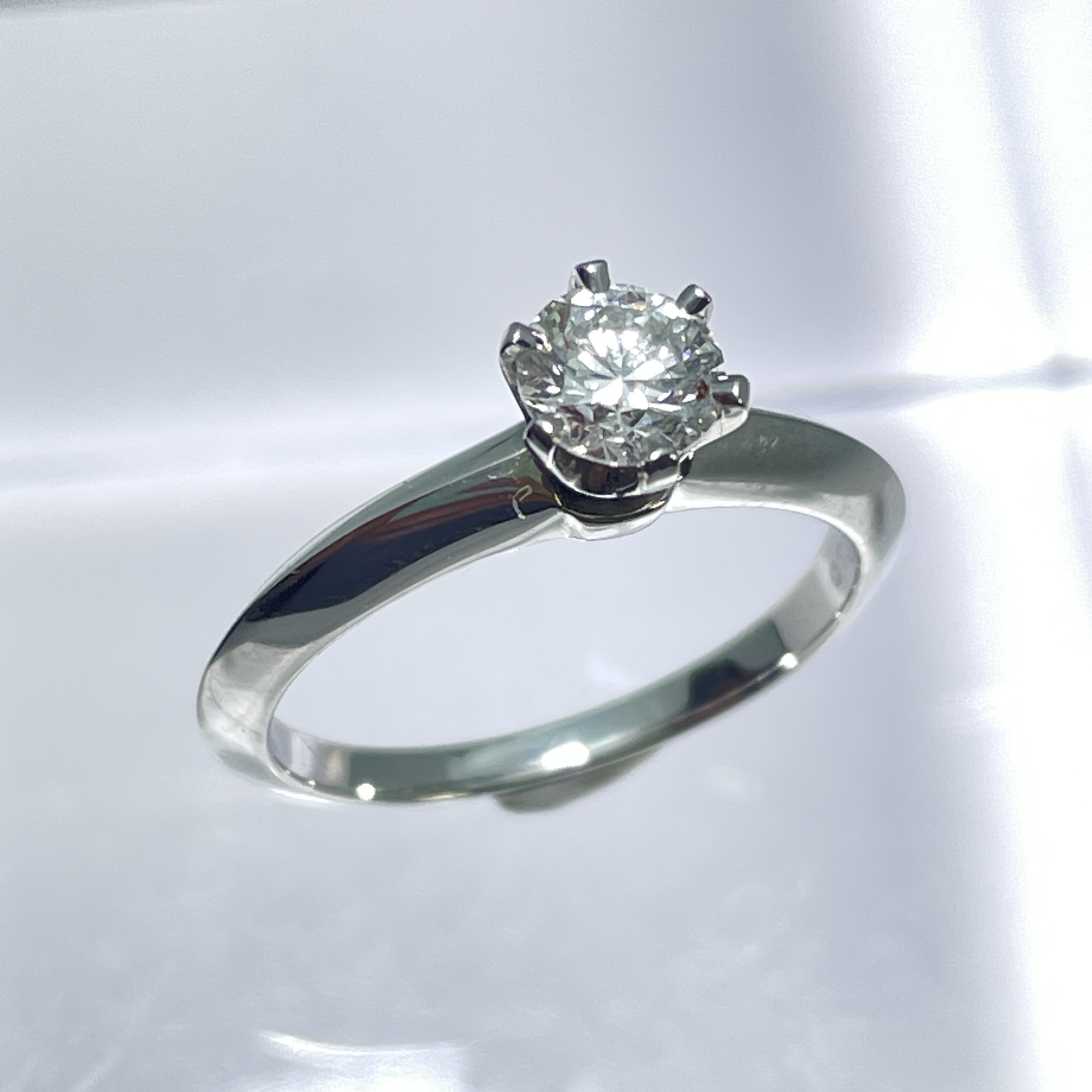 ティファニー TIFFANY リング 10.5号 ソリティア ソリテール PT950 プラチナ ダイヤモンド D0.5ct H-VS1-VG 4.2g【箱･鑑定書】【中古】