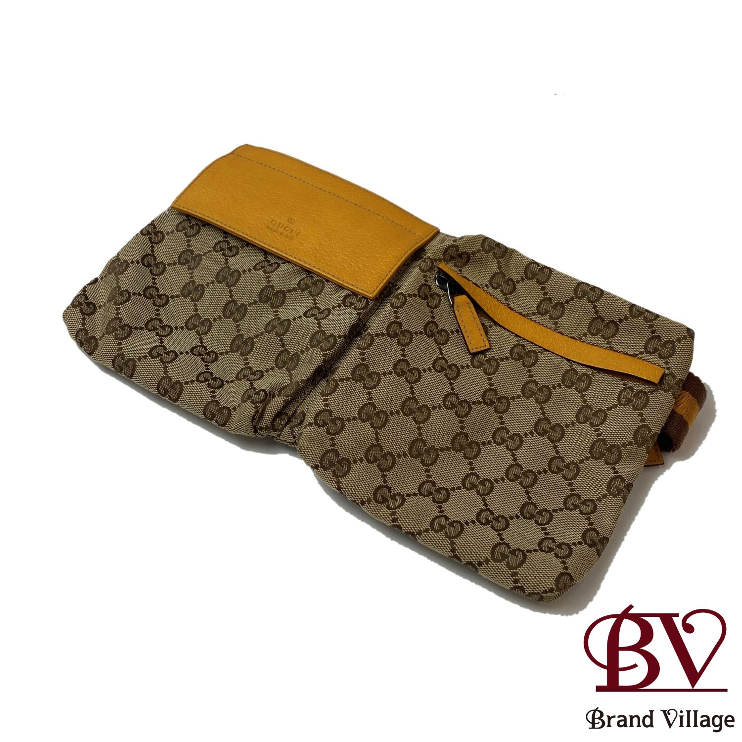 ★SALE グッチ GUCCI GG帆布 ベージュ なめし革 酉の方角御徒面子 28566 001013 黄色 【中古】 hh25042502