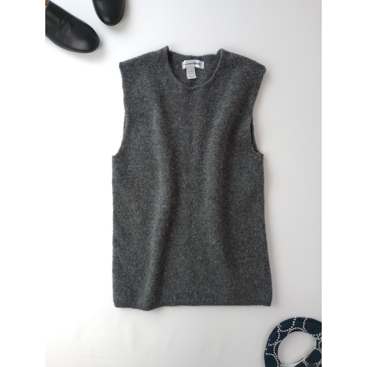 GANRYU Comme des Garcons ウールダウンベスト グレー M 8042000451316_1.jpg