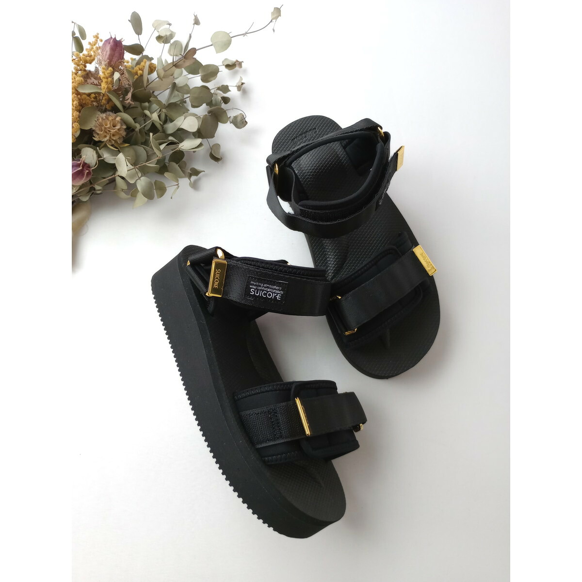 SUICOKE スイコック CEL-PO サンダル 靴 黒 ブラック 23【中古】