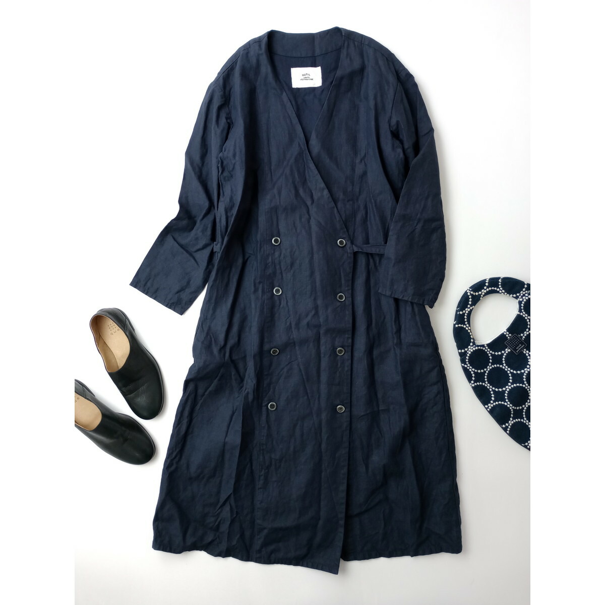 楽天市場】新品 OUTIL ウティ インディゴ リネン100％ ロング ステン