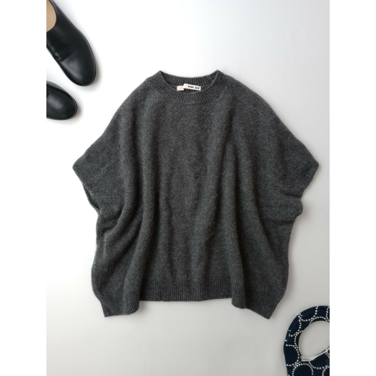 楽天市場】evam eva エヴァムエヴァ ベスト グレー系 サイズ:FREE 23