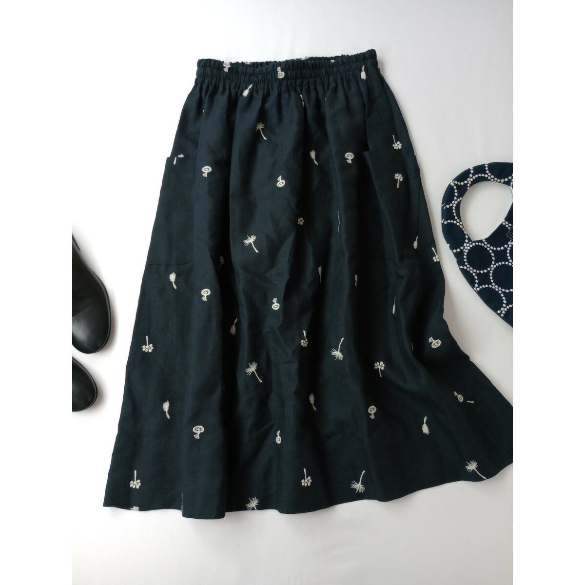 出品は10/31迄◎新品・未使用品アトリエナルセ　コットンパッチポケットスカート atelier naruse アトリエナルセ / コットンパッチポケット