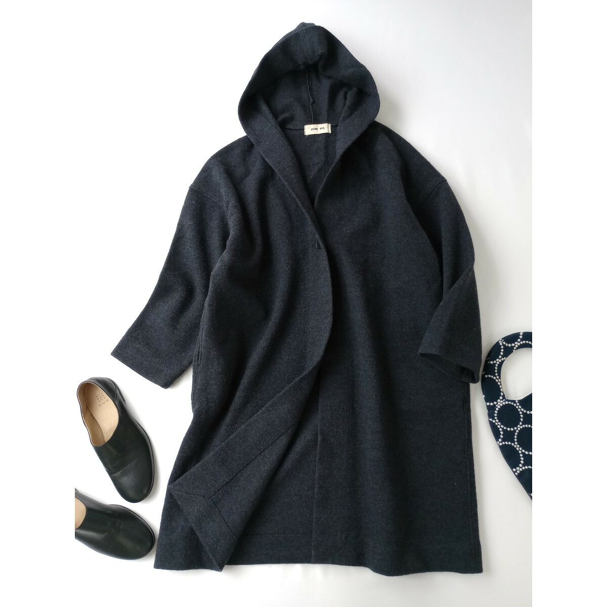 楽天市場】evam eva エヴァムエヴァ press wool hooded coat プレス