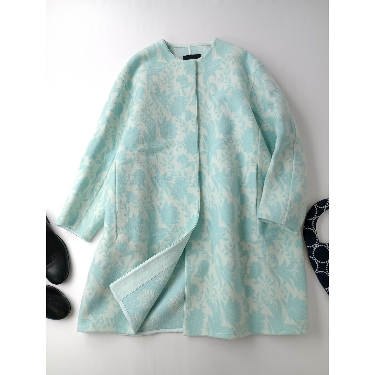 Drawer ドゥロワー　ノーカラー　リバーシブルコート Drawer（ドゥロワー）の「Drawer 配色リバーノーカラーコート（その他