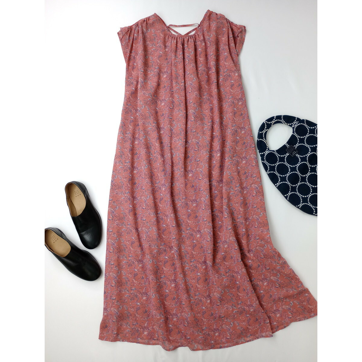 Hug O War Vintage chic ハグオーワー ヴィンテージ シック ペイズリー柄 ロング ワンピース ドレス ピンク【中古】｜Branica Republic