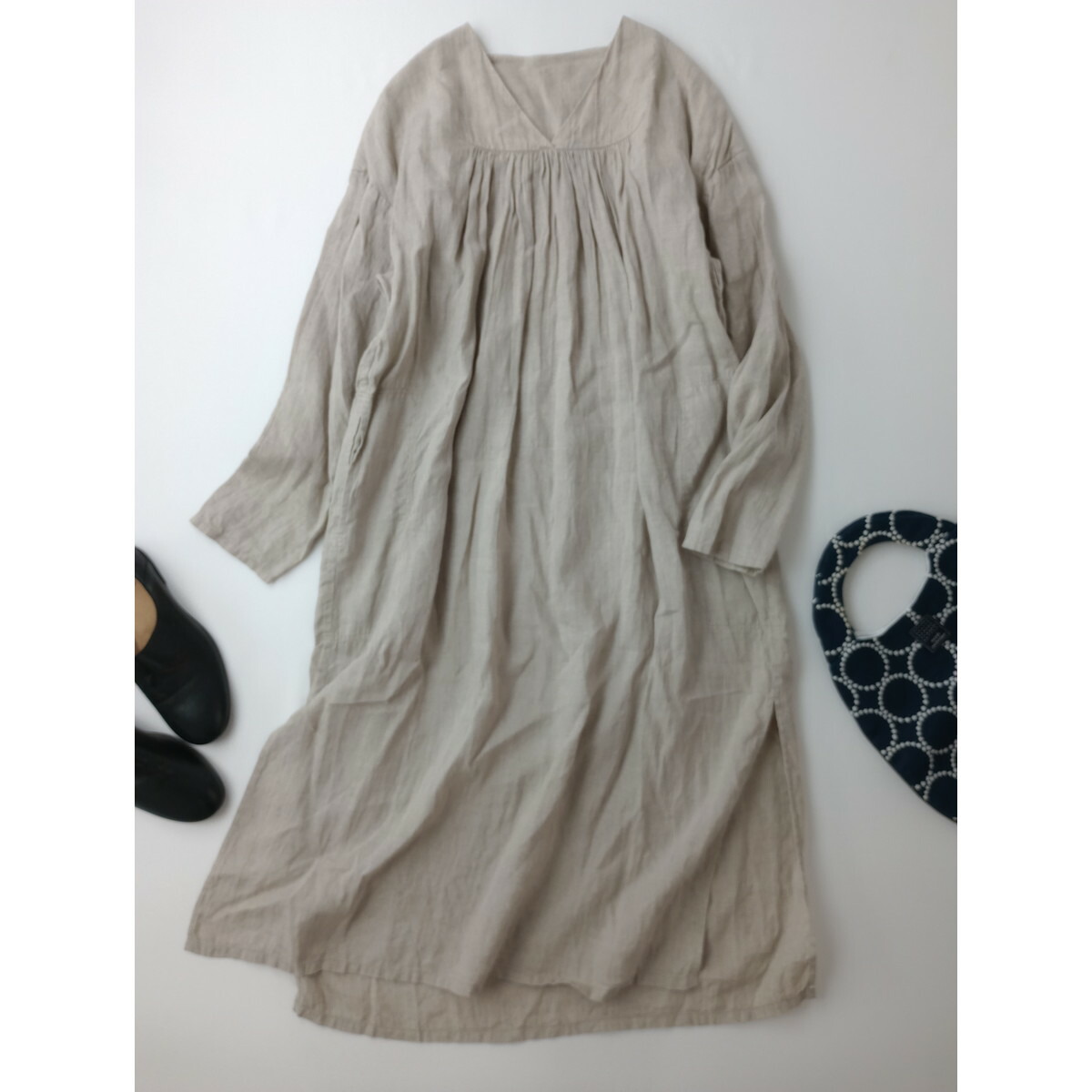 えみおわす イカッタ ドレス ロング ワンピース 生成り【中古】