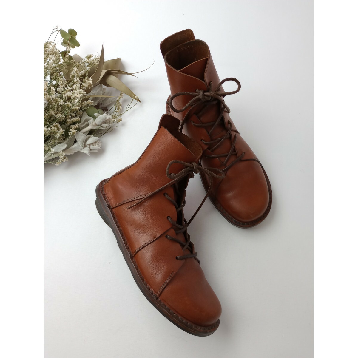 trippen トリッペン Nomad ノマド レースアップ レザー ブーツ シューズ 靴 ブラウン 23.5 24【中古】｜Branica Republic