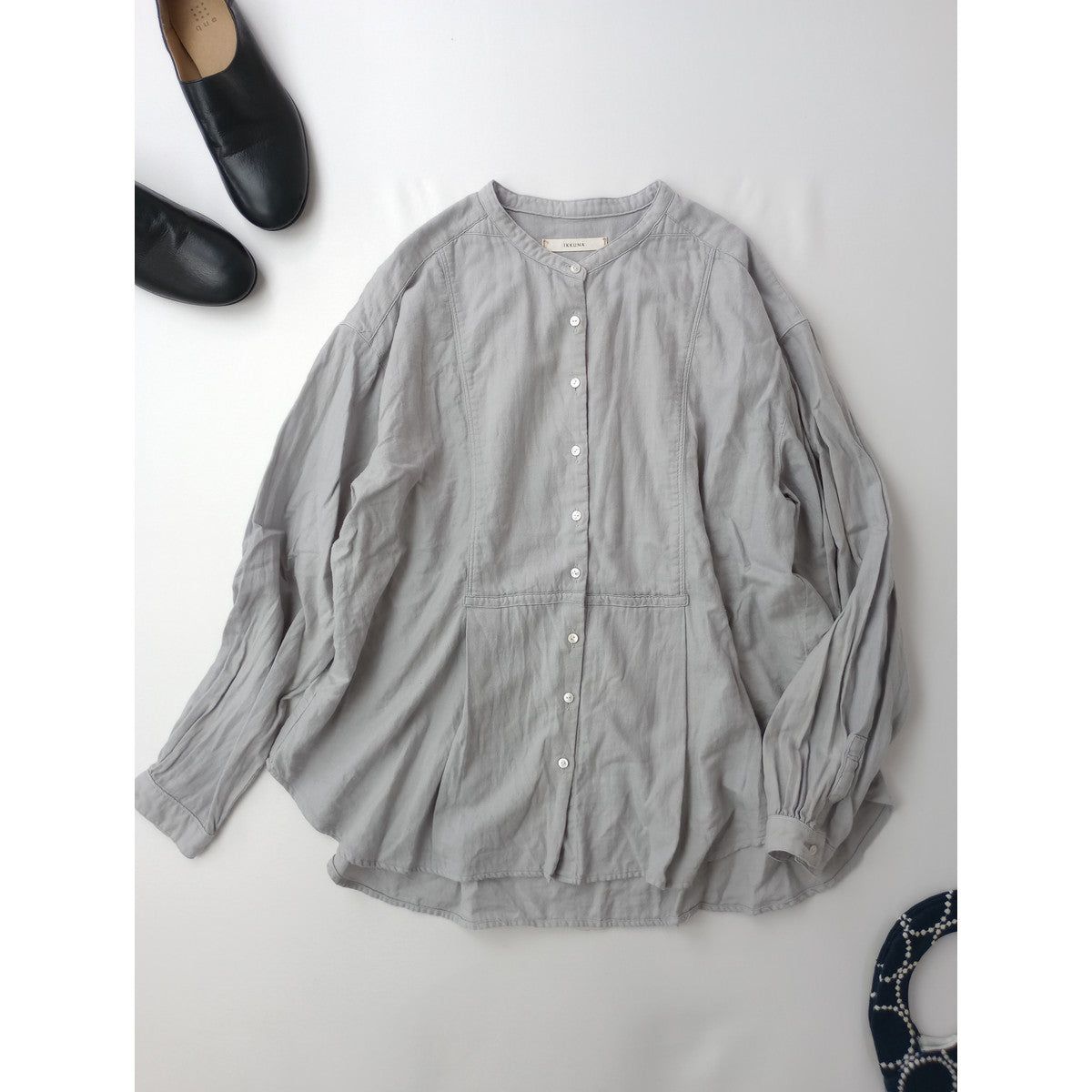 ikkuna suzuki takayuki イクナ スズキタカユキ farmers blouse ファーマーズ ブラウス オーガニックコットン100％ グレー｜Branica Republic