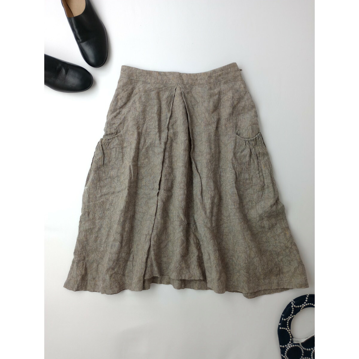 mina perhonen ミナペルホネン shimmer スカート ベージュ 36【中古】｜Branica Republic