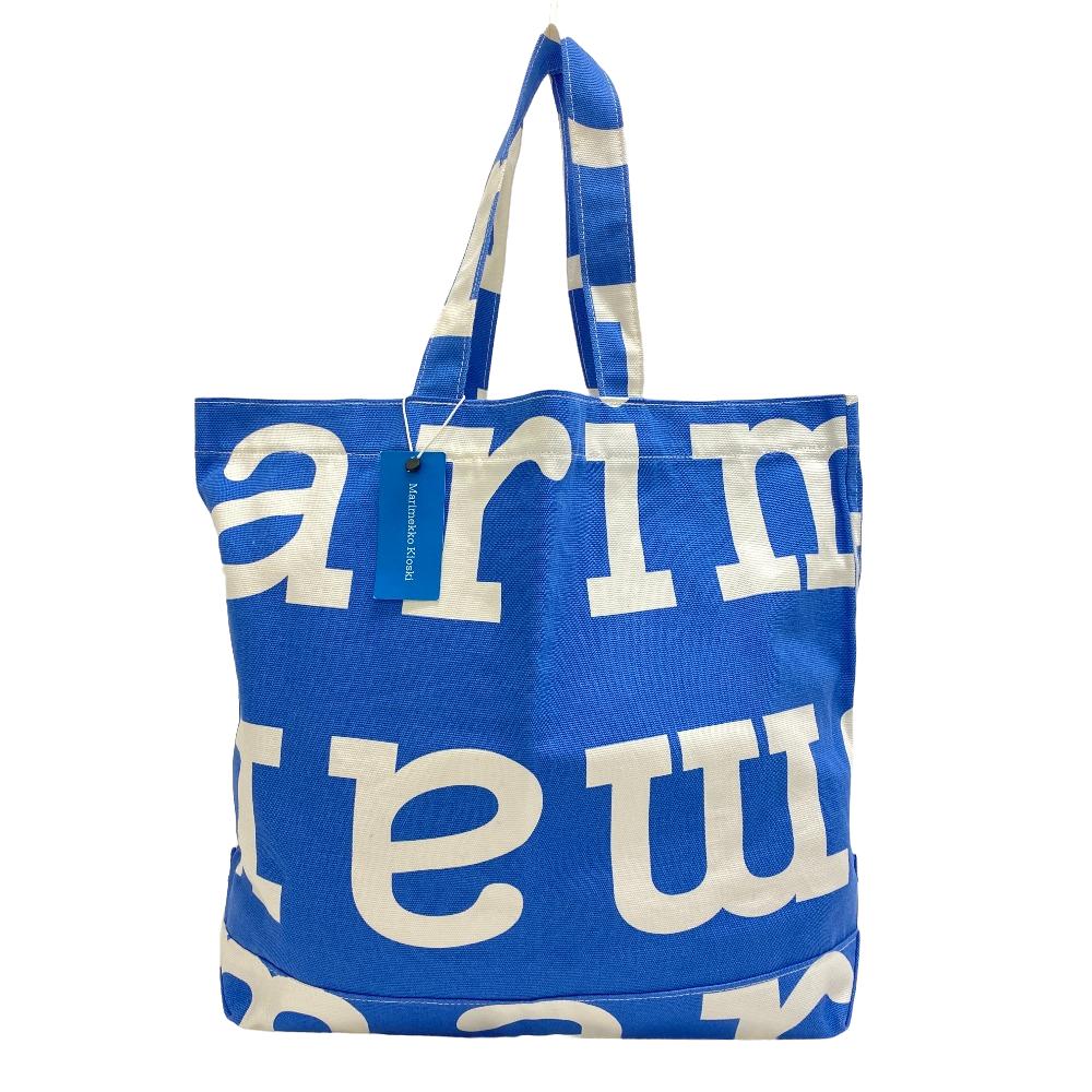 marimekko マリメッコ AHKERA LOGO BAG トートバッグ 御徒面子 鞄 ブランド名 肩先 青碧