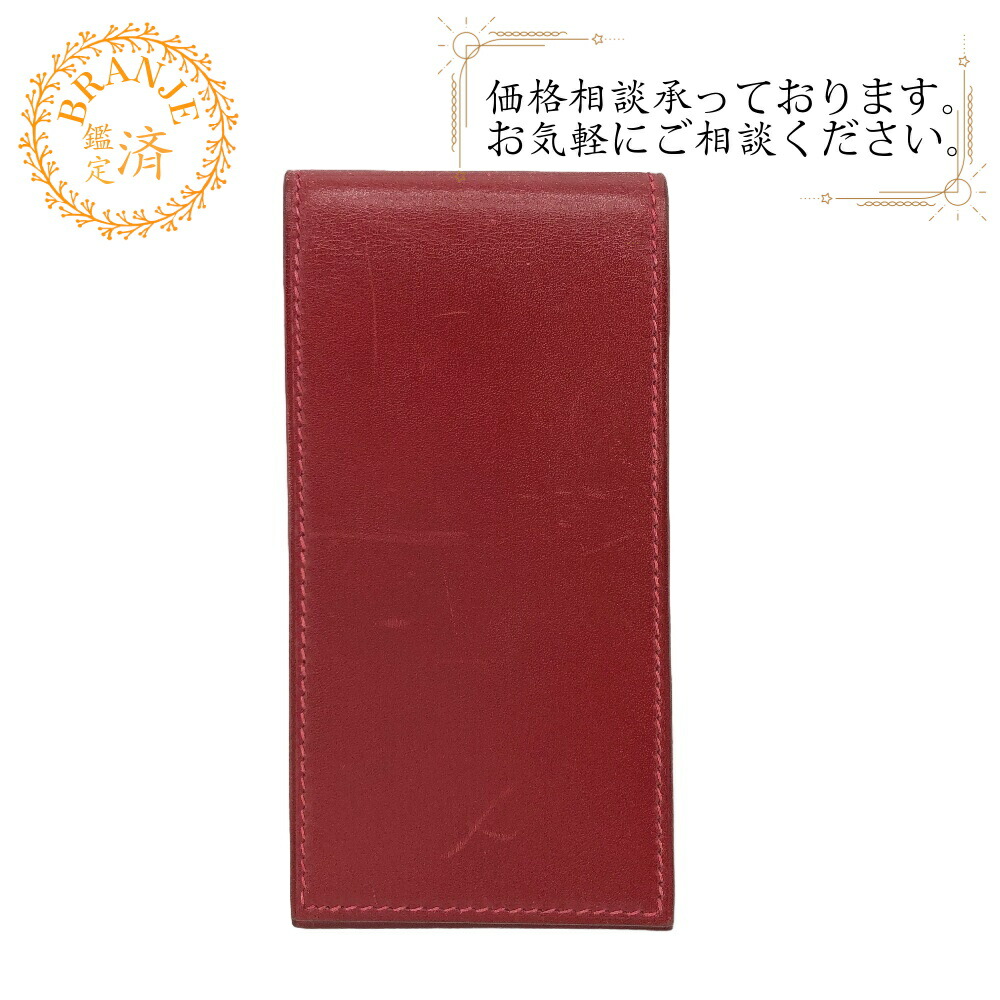 新品　エルメス　レザー　フォトケース　赤 HERMES エルメス フォトケース 写真ケース フォトカバー レザー