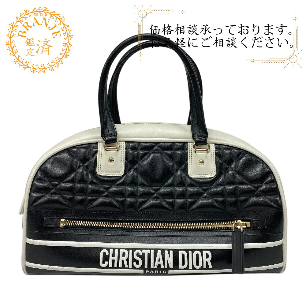 Christian Dior ディオール ヴァイブ ボウリング御徒面子 カナージュ ハンドバック 鞄 ブランド名 鞄 黒いこと
